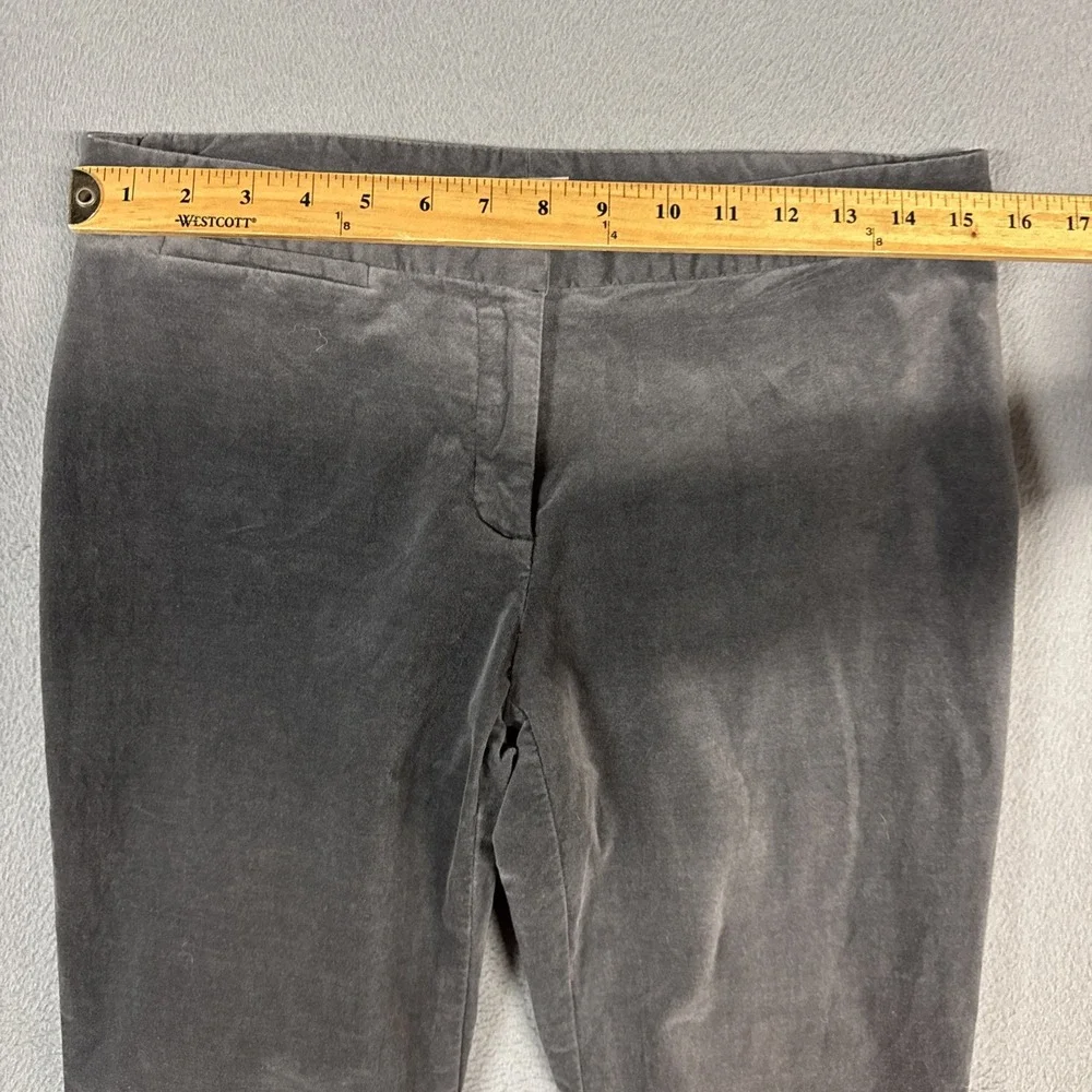 J Jill Pant Womens 6 Gray Mid Rise Bootcut Stretch Flat Front Cotton Velvet Feel